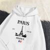 Sudadera con capucha de moda para mujer, tamaño europeo, Torre Eiffel de París