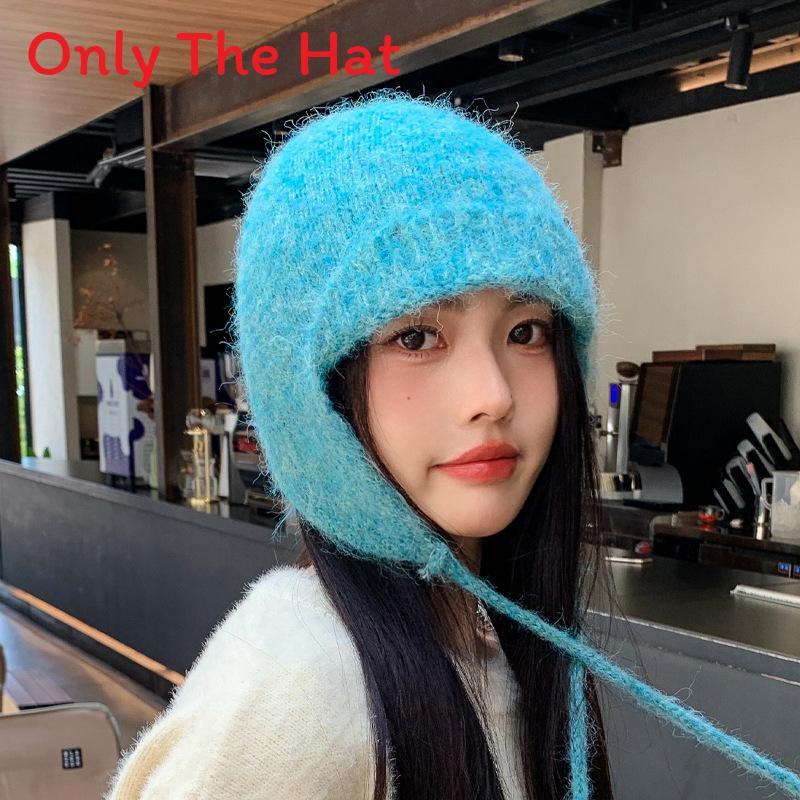 Knitted Wool Hat For Winter Women With Ear Warmer And Features
