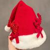 Santa Claus Christmas Hat Merry Christmas Decoration Elk Deer Cap Gift Red Plush Hat  Warm