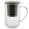 Winter Tea Mug Thermal Glass With Infuser And Steel Strainer