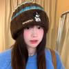 Puppy Embroidery Beanie Cap Winter Warm Crochet Bonnet Hat Cute Winter Knitted Hat  Outdoors
