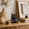 Witchy Cat Duck Sculpture Midnight Witches Figurine Dark Fantasy Resin Occult Themed Table Decor Statue Gothic Cat-Duck Ornament Spooky Halloween