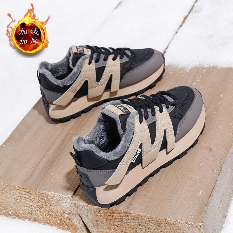 

ins Han платформа бархат папины туфли 2024 зима новый уличный снимок студентка беговые кроссовки FD6686-1 40 чёрный