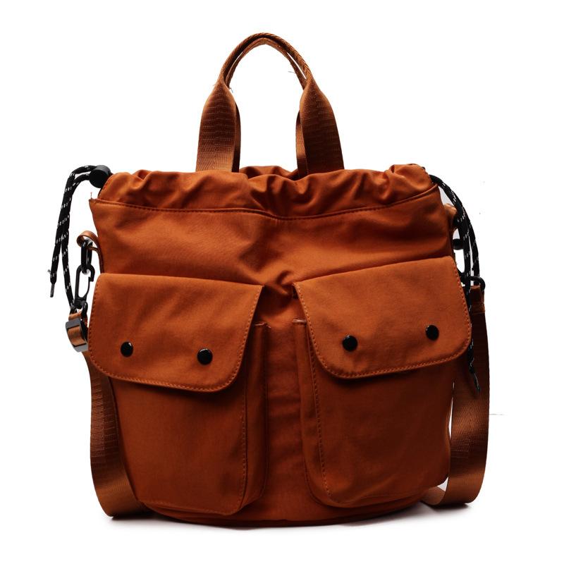 

2025 new Japanese literary bag Mori drawstring cloth bag shoulder crossbody fashion shopping bag popular commuter bag помаранчевий