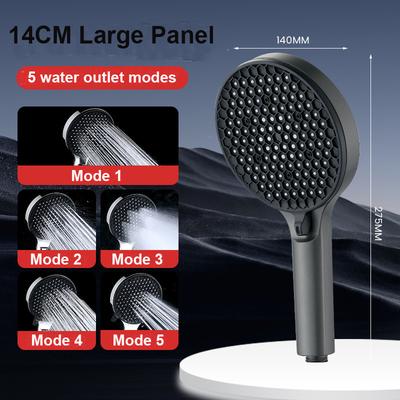 Handheld Druck-Duschkopf 5 Modi Großes Panel Duschkopf Wasserfilter Druckdusche Tragbare Dusche Badezimmerzubehör