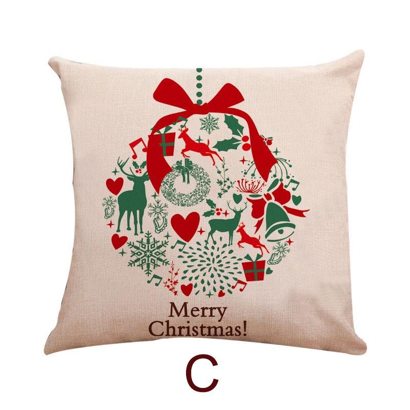 Веселого Рождества Санта Рождественская наволочка для подушки украшение из хлопка и льна 45*45 см C
