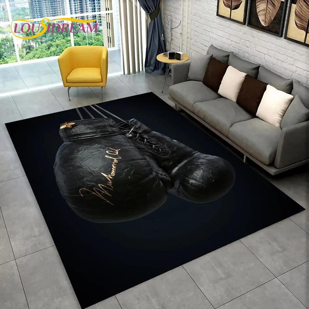 3D Boxing Gloves Boxer Fight Area Rug Large,Carpet Rug for Living Room Bedroom Sofa Doormat Decoration,kids Non-slip Floor Mat