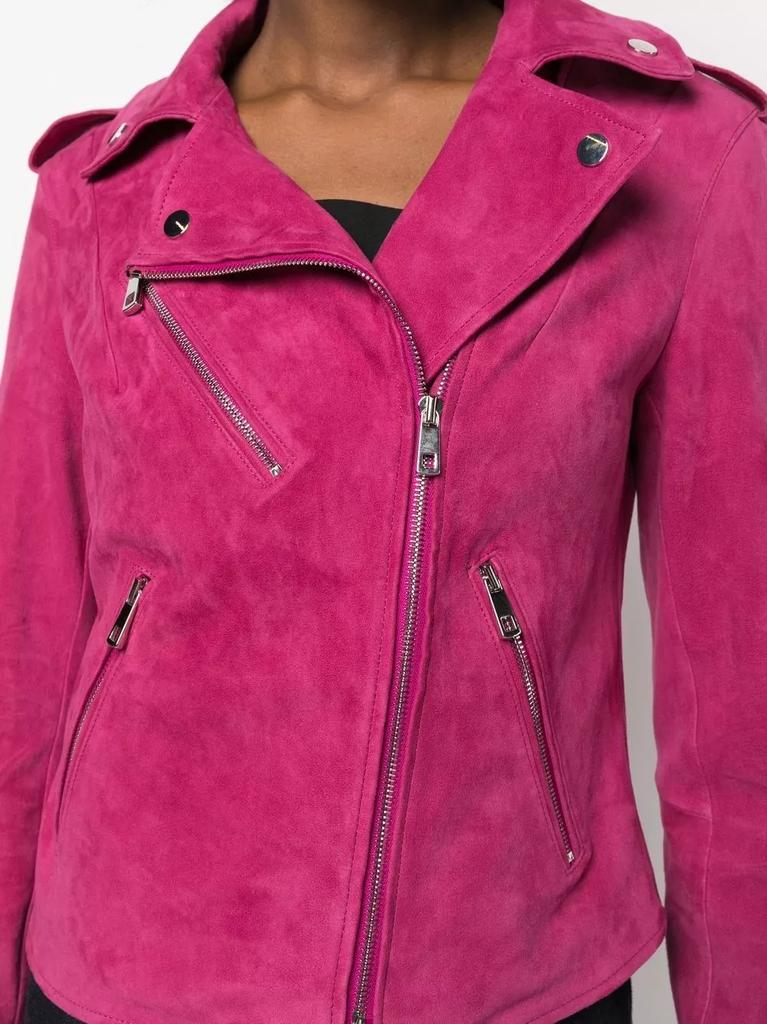 New Party Fashionable Pink Design Handmade Suede Women's Lambskin Jacket Leather