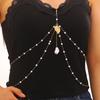 Body Chain Layered Double-Layer Chain Body Chain with Marine Theme Imitation Pearls Shells Starfish Drape Design