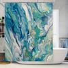 Abstrakter Aquarell-Duschvorhang Blaues Marmor-Design für Badezimmerdekorationen Anpassbare Größe Materialoptionen auf A verfügbar