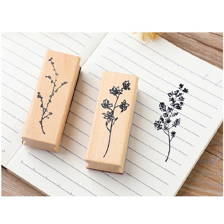 8 Stück Vintage Holzstempel Blumen Gummi Stempel für Kartenherstellung DIY Kunsthandwerk