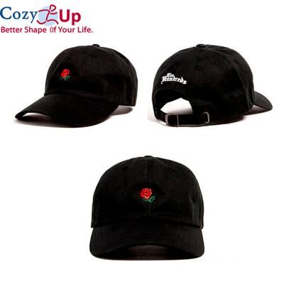 Baumwolle Rose Stickerei Hut schwarze Kappe leere Snapback Hip Hop Papa Cap Designer Hüte Männer Frauen Visier Hut Skateboard Gorra Bone