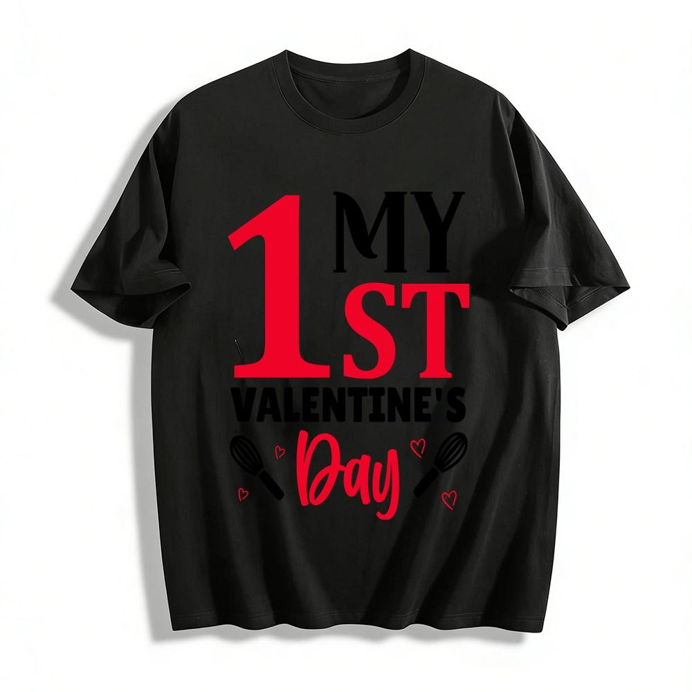 My 1st Valentine s Day Baking Themed Baby Toddler Top Pure cotton T-shirt XXS
