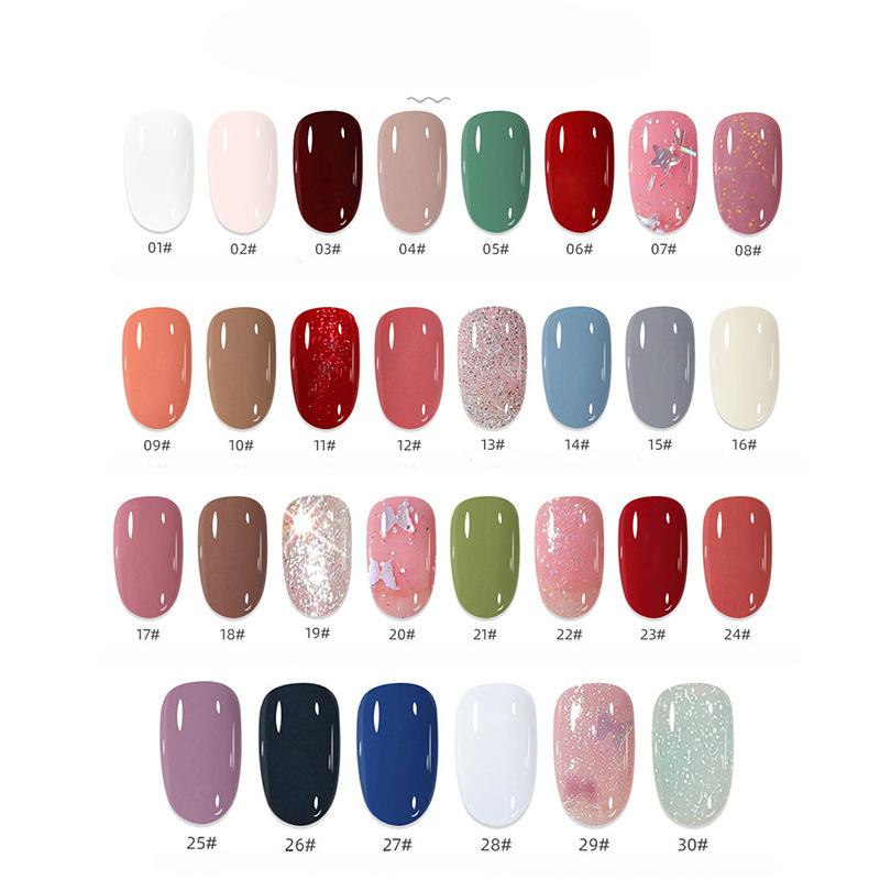 Smalto Colorato Bianco Fine Glitter Non Sfaldante Trasparente Smalto Gel per Unghie Vernice per Unghie Nail Art Manicure Fai da Te Salone a Casa