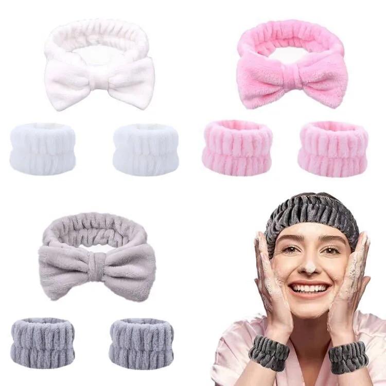 Korallfleece Weiches Waschband Überkreuzter Knoten Stirnband Elastisches Haarband für Damen Mädchen Gesicht waschen Turban Kopfbedeckung Haaraccessoires