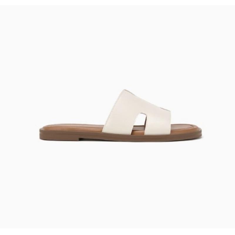 Sheepskin~ Cover Up Ugly Drag Retro H-shaped Slippers Women's Summer Flat Bottom Leisure Beach Vacation Cool Slippers Outside