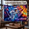 Space Cosmic Theme Throw Blanket Custom Name Text Personalized Blanket Soft Cozy Blanket for Home Sofa Bed