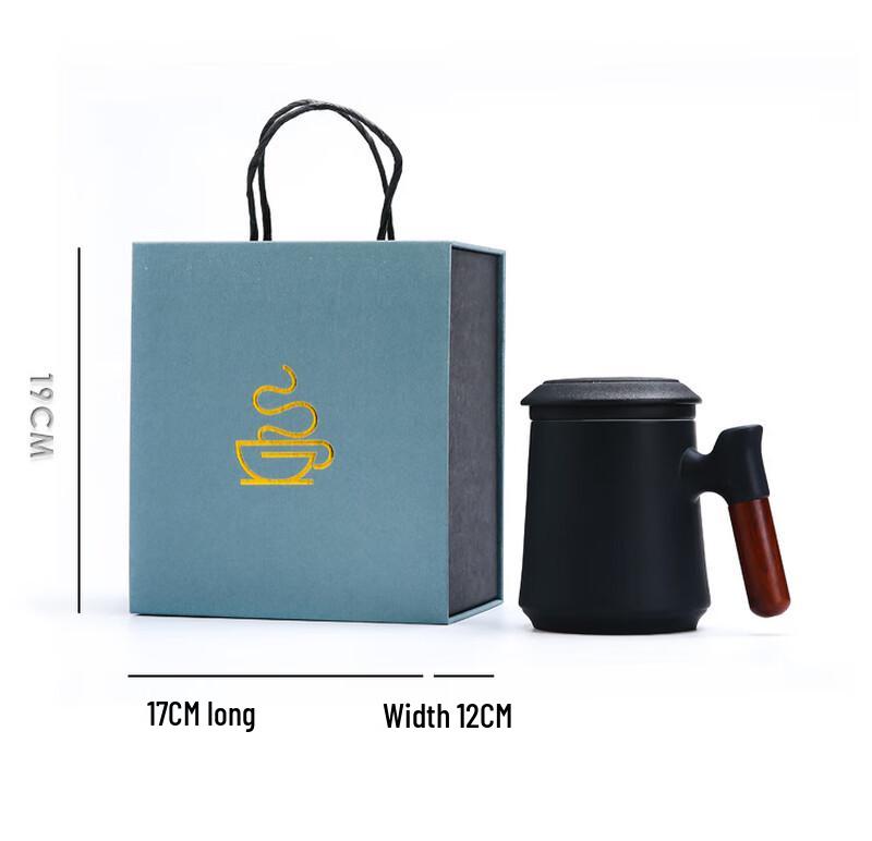 Ceramic Tea Infuser Cup with Wooden Handle
