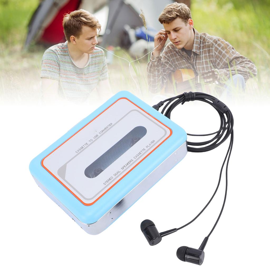 Cassette Tape Player USB Portable Cassette To MP3 Digital Converter with Built In Speaker and 3.5mm Headphone  