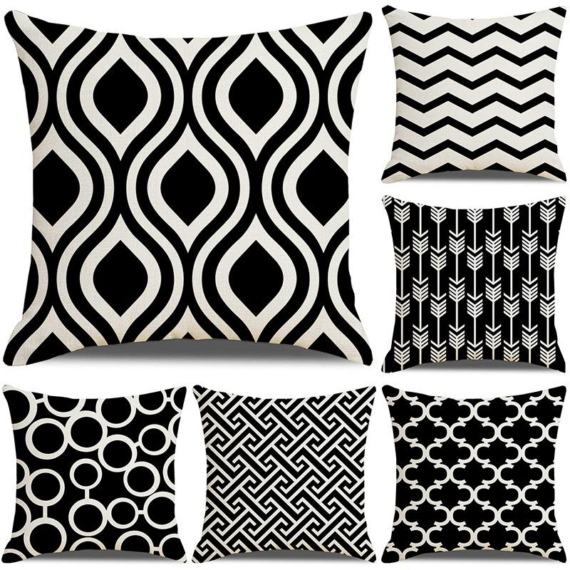 Pillow New Pillow Case Simple Geometric Linen Pillow Case Sofa Pillow Household Products