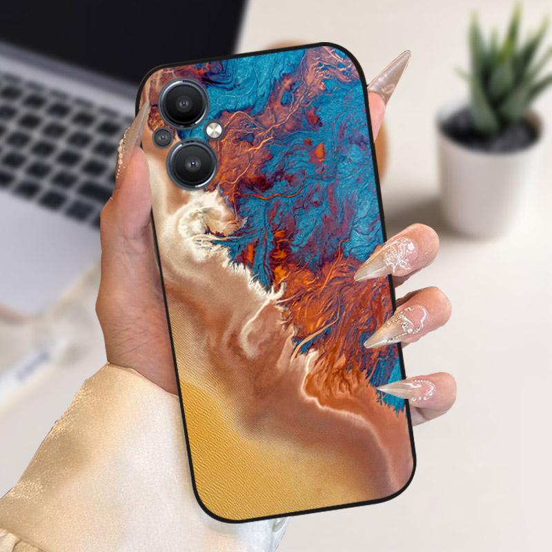 For Oppo Reno 7 8 Lite Reno7 Z 5G Case F21 Pro 5G CPH2341 Stylish Painted Cover Soft Silicone TPU Phone Cases For Oppo A96 5G