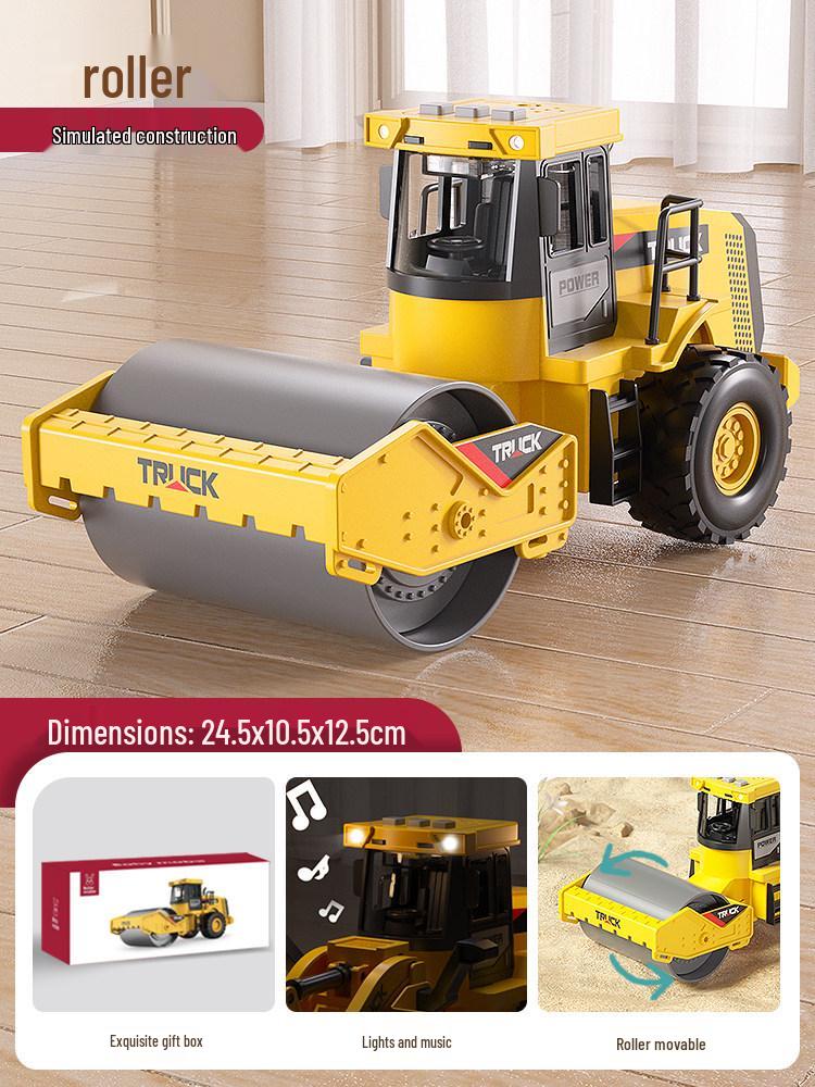 Extra Large Alloy Engineering Toy: Roller, Excavator, Bulldozer, Loader for Boys Aged 2-3 Years