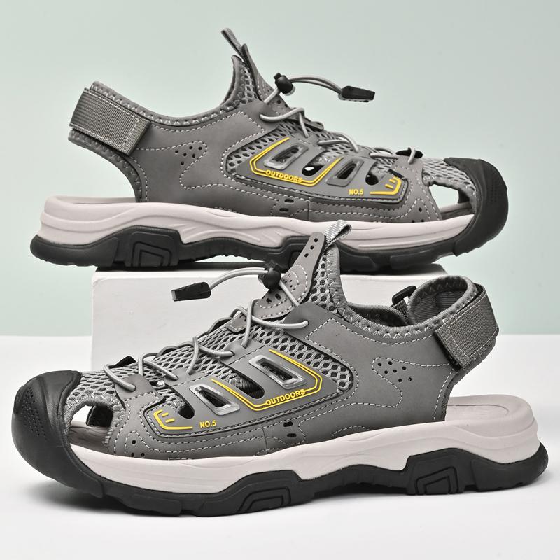 Fashion Beach Cool Man Luxury Sandals Fashion Outdoor Flats Comfortable Man Sandals Lace-Up Men Walking Shoe Hollow Out Mens Mesh Shoes