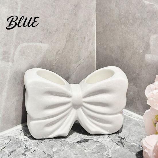Girls Style Toothbrush with Dual Printed Holder Bow Holder 3D Adhesive Cup Holes for Bathroom Accessory & Toothpaste Cute