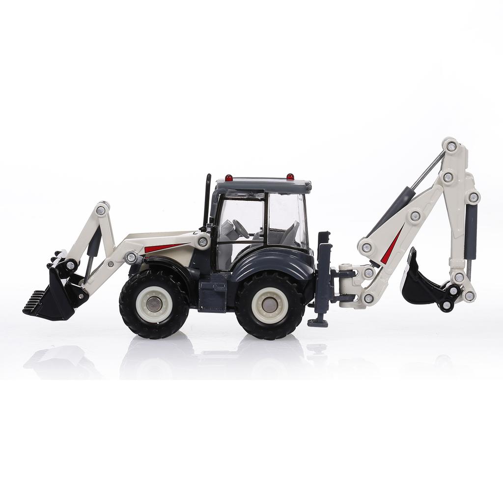 Alloy Diecast Excavator 1:50 4 Wheel Shovel Loader Two-way Forklift   Backhoe Loader Truck Model For Kids Gift Toys