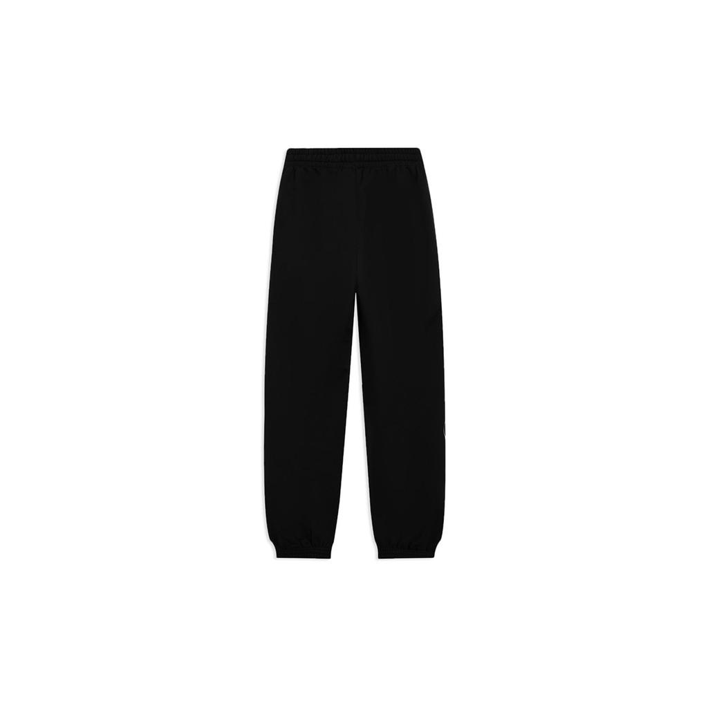 Li Ning Sports Trend Series Letter Embroidery Drawstring Cuffed Sweatpants Women Bottoms Black AKLS634-4