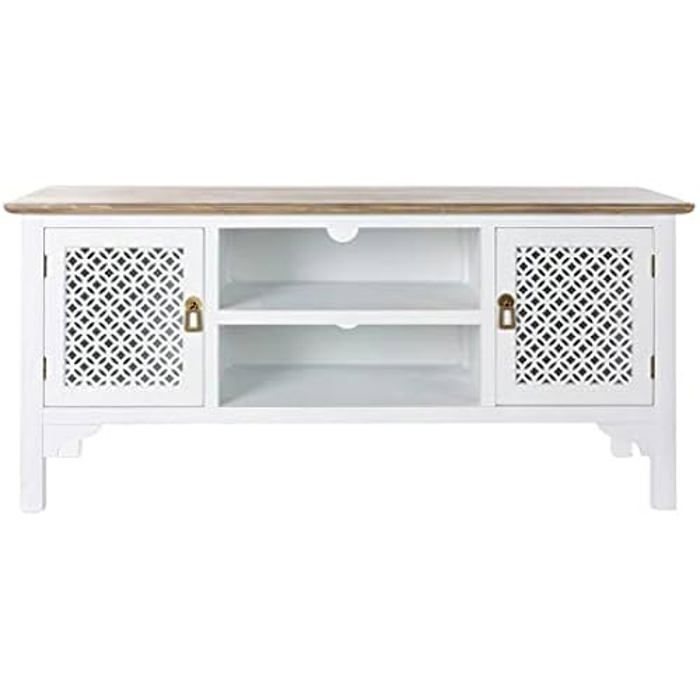 Meuble TV - HOME DECOR - Dkd Home Decor - Blanc - Bois - 120 X 45 X 57 Cm