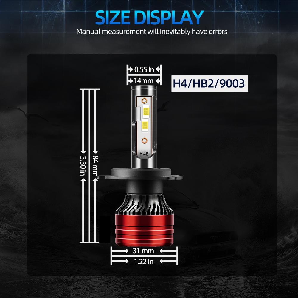 H4 LED Headlights High Low Beam 24000LM 6000K White, Bright 3570 CSP Chip H11 Auto Fog Lamps