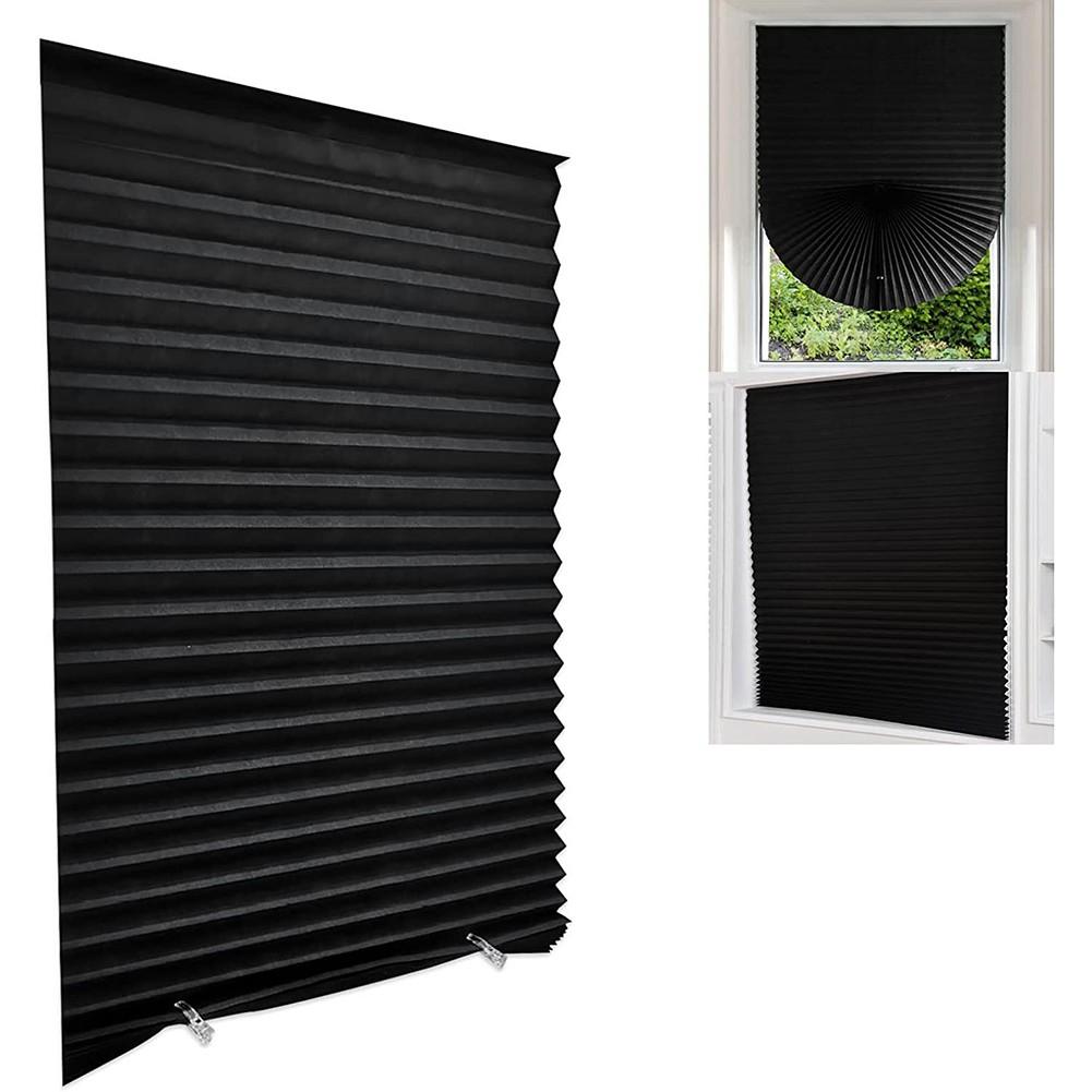 Sleek Black Portable Roller Blinds Easy To Cut and Install Anywhere