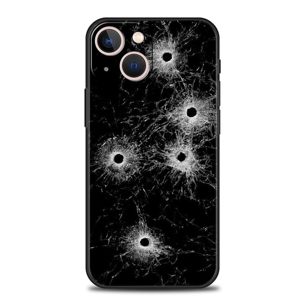 AK47 Handgun Gun BUllets Phone Case For Apple iPhone 11 15 14 Pro MAX 12 13 7 8 Plus X XR XS MAX SE Silicone Black Cover Funda