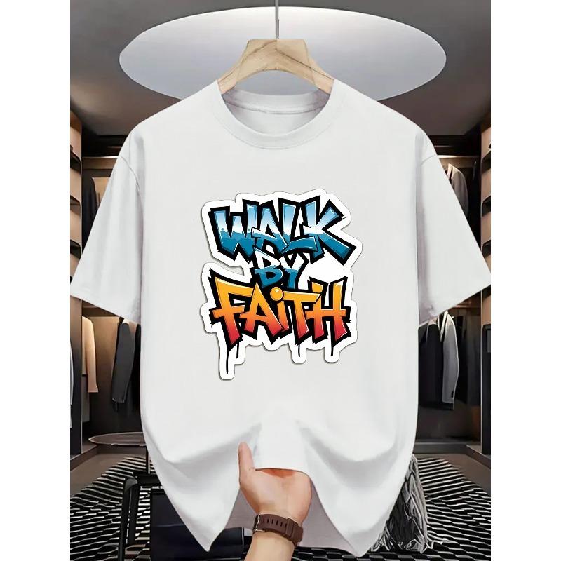 

European sizes Ootd Men s Crew Neck T-Shirt Summer Music Festival Themed Print, Enthusiastic and Cheerful 4XL