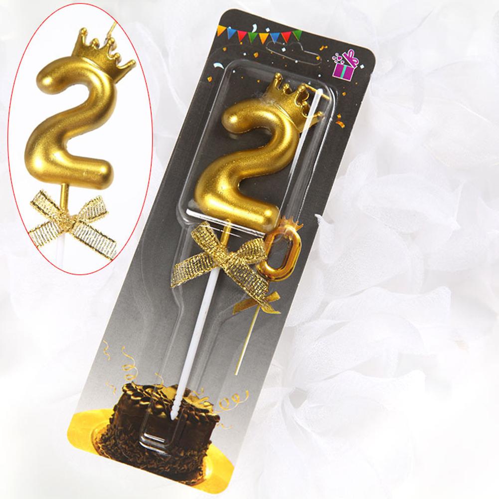 

Золотая корона 0-9 цифровая свеча для украшения торта свадьба день рождения кекс принадлежности для вечеринки бездымный десерт выпечка украшение