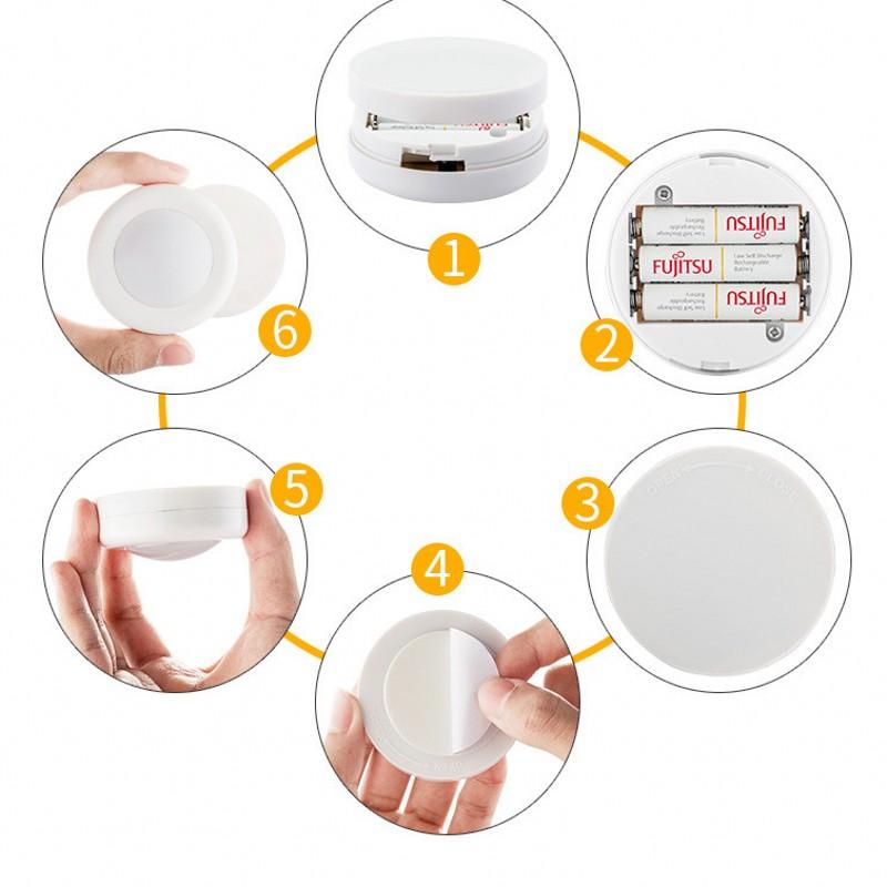 LED Night Lamps Battery Power Remote Control Suitable for Kitchen Stair Cabinet Light Wireless Dimmable Touch Sensor Dual Color