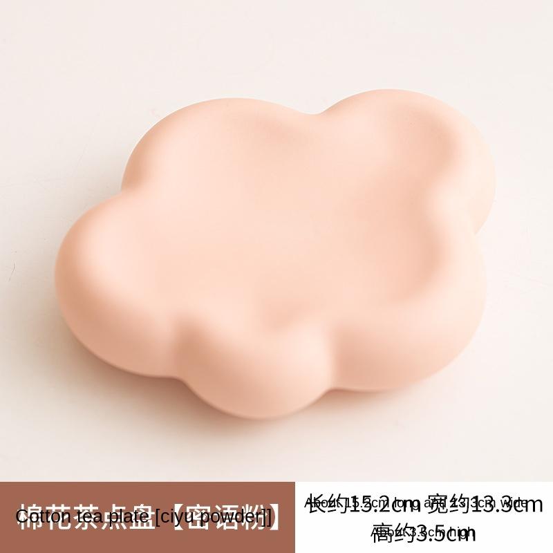 

Cream Style Tea Cake Tray Dim Sum Plate Kung Fu Teaware Teapot Bearing Teapot Tray Utensil Jewelry Storage Tea Tray Coasters