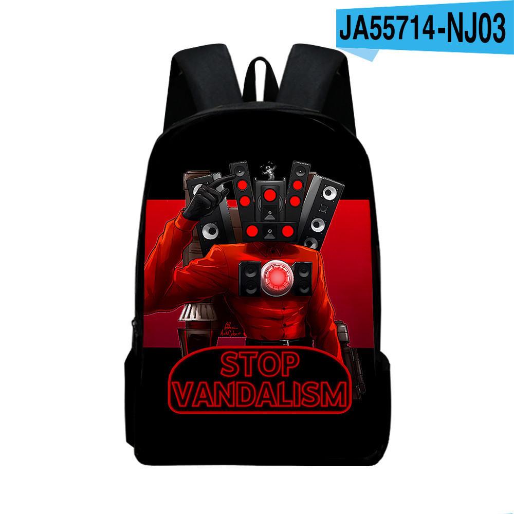 Toilet Skibidi Character School Bag With Lightweight Polyester Lining Kids For