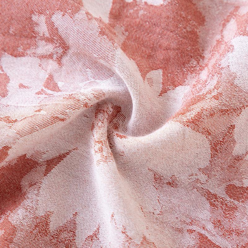 Damen Baumwoll Sommer Kimono-Stil Gaze Bademantel Pyjama, Große Größen, Mittellang Jacquard Nachtwäsche