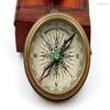 5.715 Cm Brass Hand Made Fully Functional Compass with Leather Case Robert Frost Poem Engraved