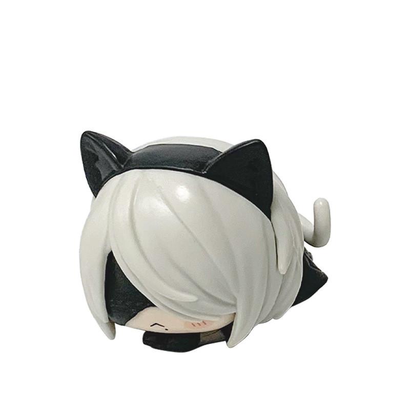 

Nier Automata Yulha Chibi Figure Pvc Toy With Collectible Display For Fans Black Ear
