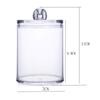 4pcs Canister Set Clear Storage Jar PS Plastic Round Bathroom Canister With Lid Clear Plastic Jar Bathroom Storage