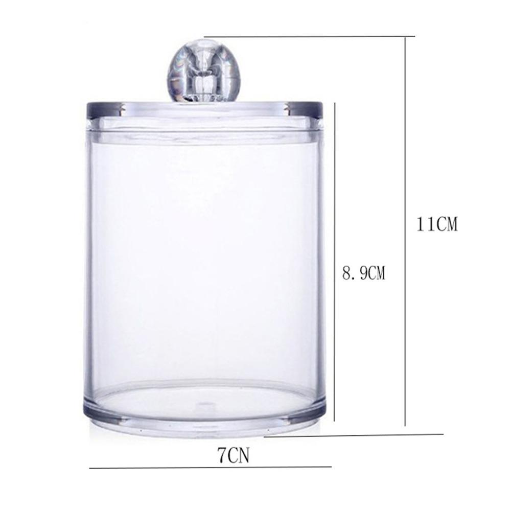 4pcs Canister Set Clear Storage Jar PS Plastic Round Bathroom Canister With Lid Clear Plastic Jar Bathroom Storage