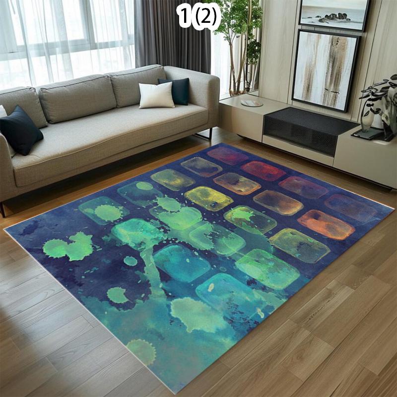 Fargerik Byggekloss Teppe Mat Teppe Kreativ Puslespill Design Hjemmeinnredning for Barnerom Lekestue Stue Soverom Dekor