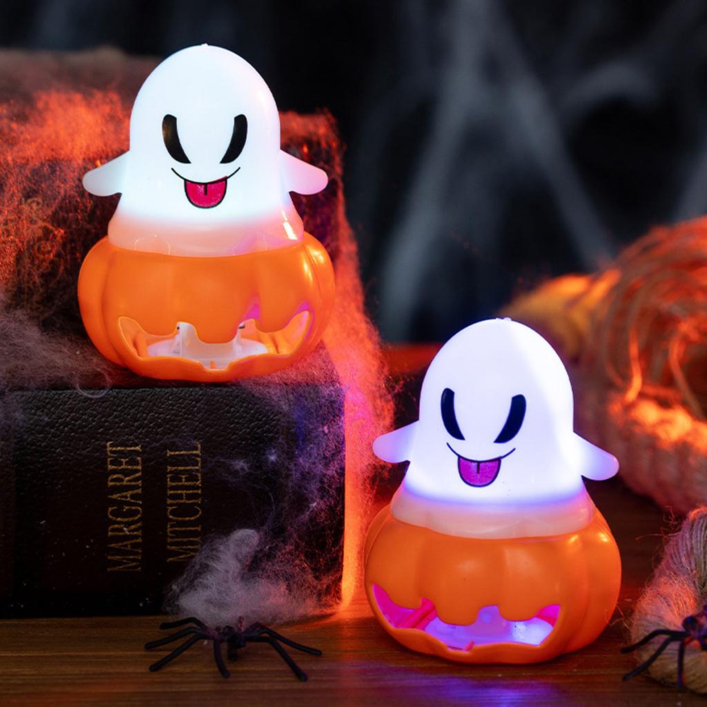 Halloween Ghostly LED Light Glowing Pumpkins with Flameless Candle Decorative Night Lamp For Party Home Decoration