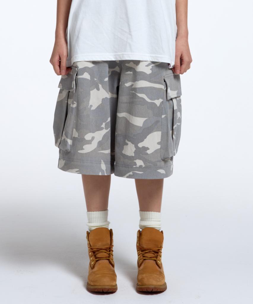Callout New Year Cony Camo Two-Way Cargo Pants / Light Grey