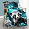 Little Raccoon Personalized Name Blanket Throw Customizable Blanket Comfortable Perfect for Office Chair Picnics Office Living Room