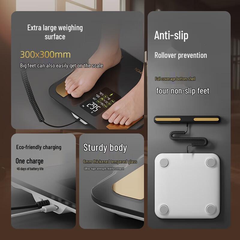 ICOMON Smart 8-Electrode Body Fat Scale with Heart Rate Monitor (CN version)
