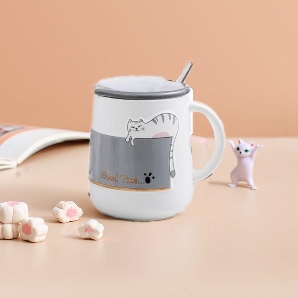 High Temperature Resistance Cat Ceramic Cup Decorative Tea Cup Cute Coffee Mug  Home Use